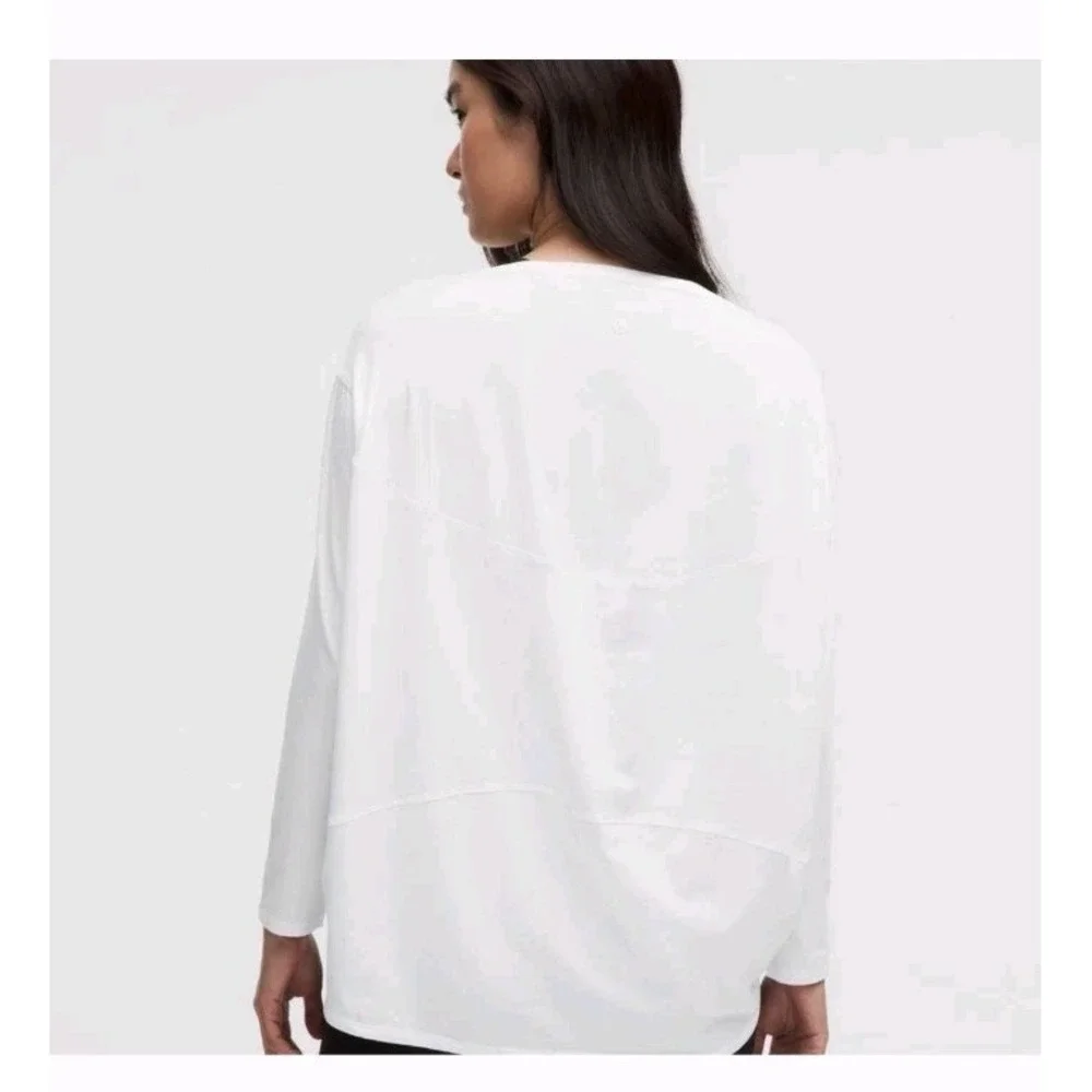 Lululemon Back In Action Long‎ Sleeve White Women's Athleisure Oversized